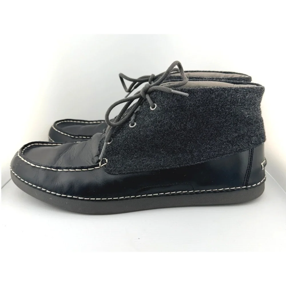 UGG Australia Kaldwell Chukka Boots Mens 13 Black Leather Wool Vibram 1003885